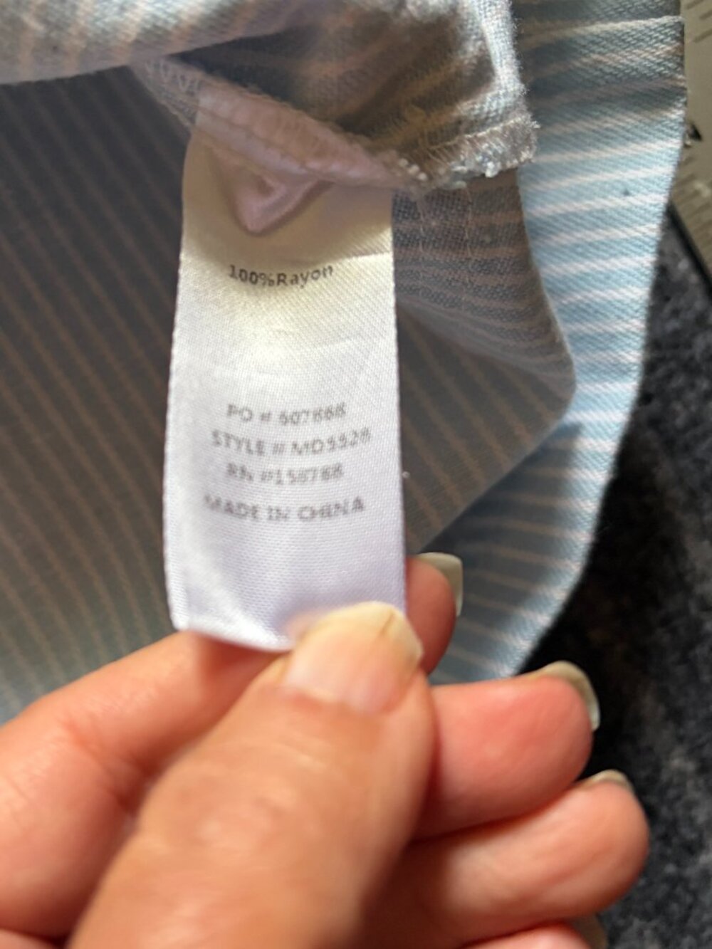 Mable Blue and White pinstripe mini dress Size Large - Picture 7 of 8